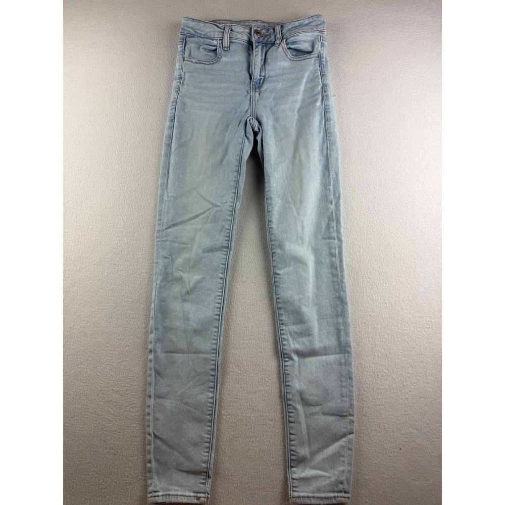 American Eagle Hi-Rise Jegging Light Wash Next Level Stretch Jeans‎ 4 Long